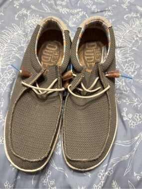 Hey Dude Walnut  Men's Canvas Slip-On Loafers